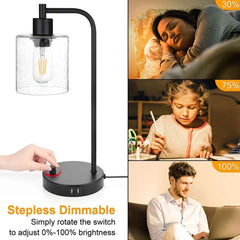 Dimmable Creative Dual USB Charging Bedside Lamp