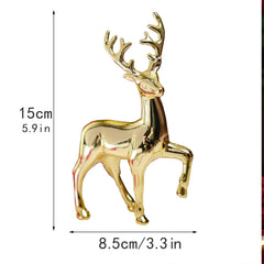 Luxury Christmas Gold Resin Deer Statue Decor