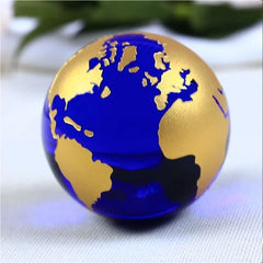 Blue Gold Crystal Earth Model Globe Ornament