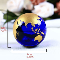 Blue Gold Crystal Earth Model Globe Ornament