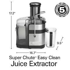 Wide Chute "1100W 16oz Black Centrifugal juicer