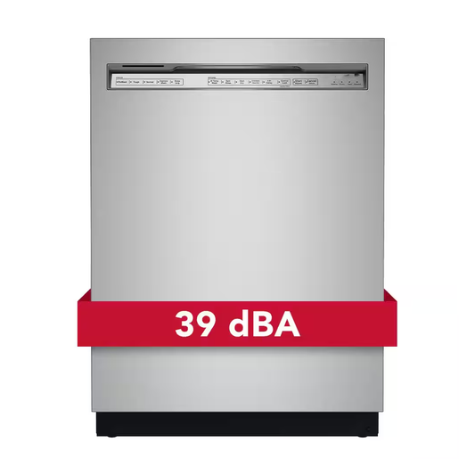 PrintShield Stainless, 39 dBA 24" Front Control Dishwasher