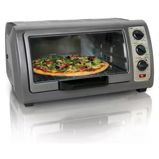 Convection Toaster Oven Easy Reach 1400W 6-Slice Gray