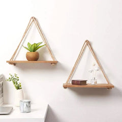 Wooden Swing Hanging Wall Shelf for Home Decor