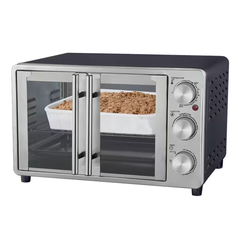 French Door Convection Oven1500W 6-Slice Gray Stainles