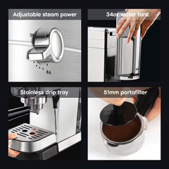 Machine with Frother CM5418 Silver Stainless Steel Espresso