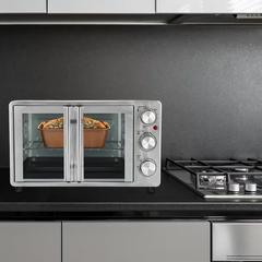 French Door Convection Oven1500W 6-Slice Gray Stainles