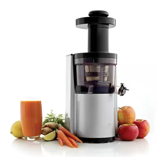 Rounded Front Design Silver Vertical Masticating Juicer