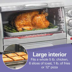 Toaster Oven with Air Fry 1400W 6-Slice Stainless Steel