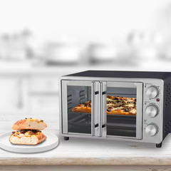 French Door Convection Oven1500W 6-Slice Gray Stainles