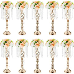 Glamorous Centerpieces Gold Crystal Flower Stands