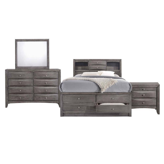 4-Piece Gray King Madison Storage Bedroom Set