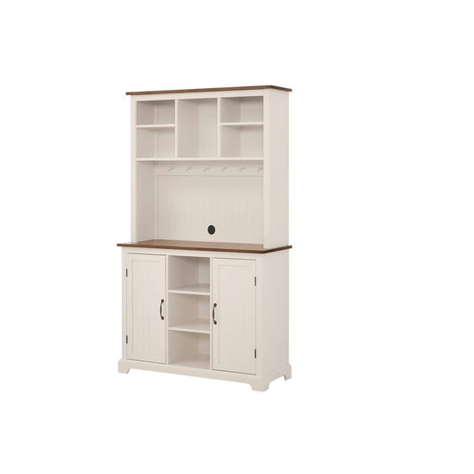 Wood Buffet Table Bainport Ivory with Haze Top