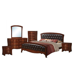 6-Piece Medium Espresso King Panel Jansen Bedroom Set