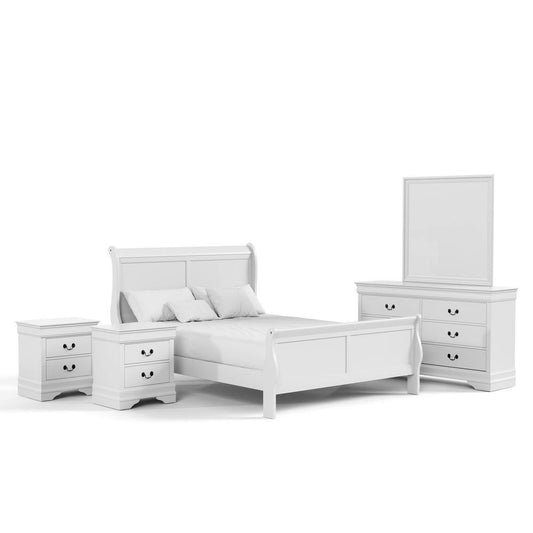 5-Piece Burkhart White Wood Queen Bedroom